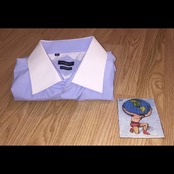 🔥🇮🇹 Rosso Milano White Collar Square Btn🇮🇹🔥 - Picture 2 of 8